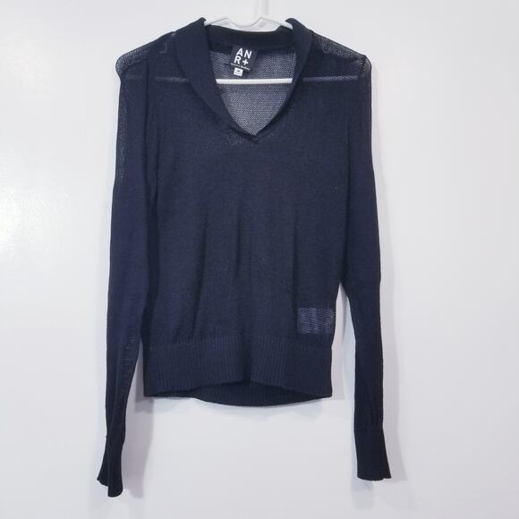 ANR+ Presented by ALP-n-Rock Black Knit Blouse - Picture 1 of 13